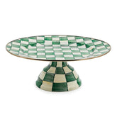 Emerald Check Large Pedestal Platter by Mackenzie-Childs
