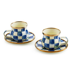 Royal Check Espresso Cup & Saucer Set