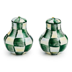 MacKenzie-Childs Emerald Check Salt & Pepper Shakers
