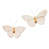 Rosy Check Wall Decor Butterfly Duo
