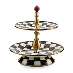Courtly Check Enamel Two Tier Sweet Stand