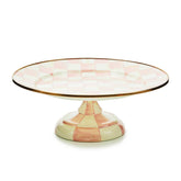 MacKenzie-Childs Rosy Check Small Pedestal Platter