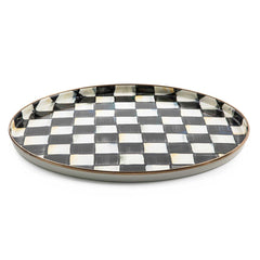Courtly Check Enamel Round Tray